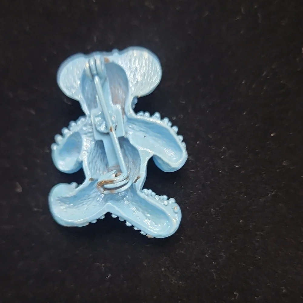 Blue Teddy Bear Brooch for Kids